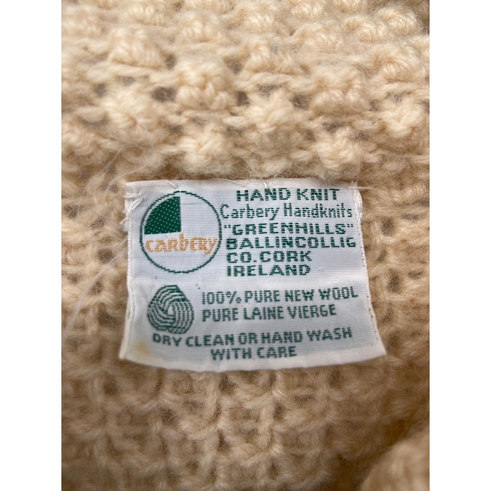 Carbery Sweater Women Medium Cardigan Fisherman Wool Ireland Cable Knit Vintage - Picture 3 of 7